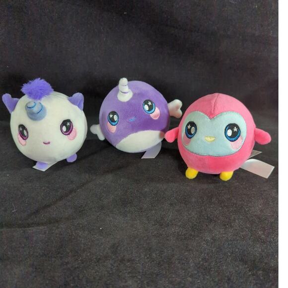 Lot of 9 Round Squishamals 4" x 4" and Minis Plush Animal Stress Balls - Picture 2 of 10